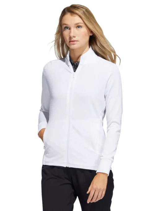 Adidas Women'S Textured Full-Zip Jacket - White