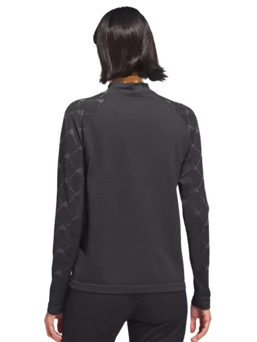 Adidas Women'S Ultimate365 Tour Monogram Mock Neck Long-Sleeve Top - Black