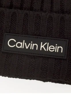Calvin Klein Chunky Knit Badge Beanie