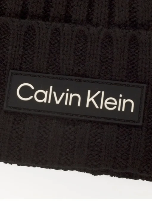 Calvin Klein Chunky Knit Badge Beanie