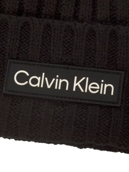 Calvin Klein Chunky Knit Badge Beanie