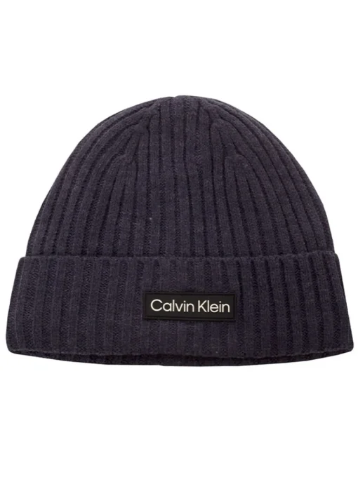 Calvin Klein Chunky Knit Badge Beanie