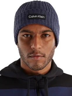 Calvin Klein Chunky Knit Badge Beanie