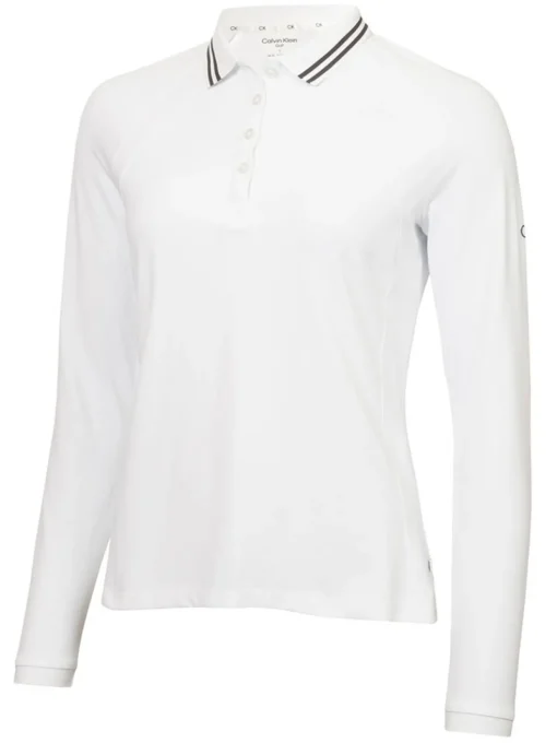Calvin Klein Women'S Blair Long Sleeve Polo - White