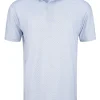 Footjoy Lisle Geo Print Golf Shirt - White/Light Blue/Navy