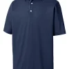 Footjoy Pique Solid Gingham Trim Golf Shirt (Athletic Fit) - Navy