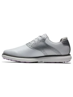 Footjoy Women'S Fj Traditions Spikeless Golf Shoes - White/Silver