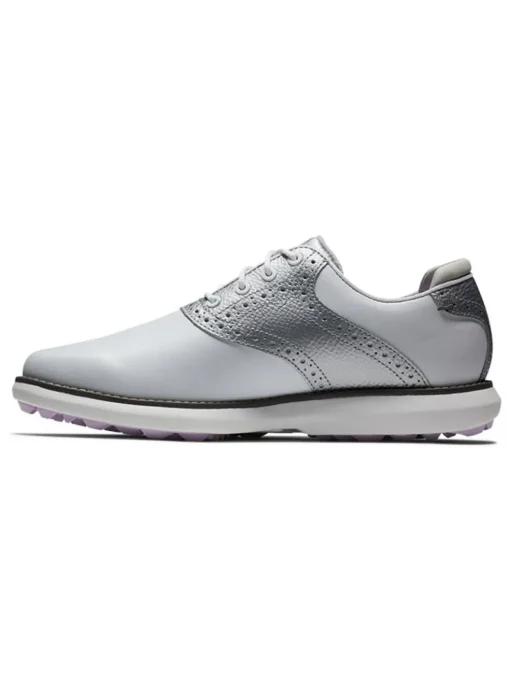 Footjoy Women'S Fj Traditions Spikeless Golf Shoes - White/Silver
