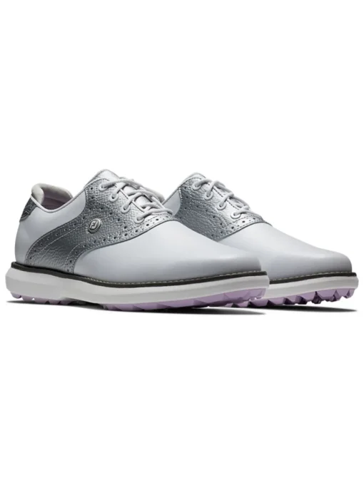 Footjoy Women'S Fj Traditions Spikeless Golf Shoes - White/Silver