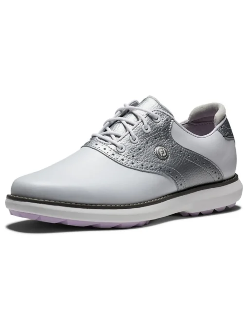 Footjoy Women'S Fj Traditions Spikeless Golf Shoes - White/Silver