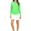 Ibkul Adjustable Long Sleeve Zip Polo - Lime