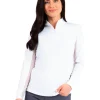 Ibkul Solid Long Sleeve Mock Neck Top - White