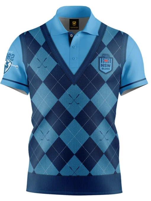Official Nrl Fairway Golf Polo Shirt - Nsw Blues