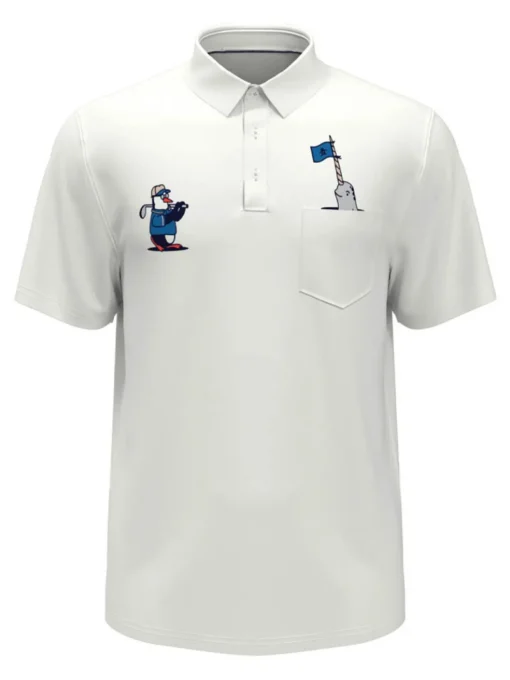 Original Penguin Engineered Polar Pete Mixed Media Polo - Bright White