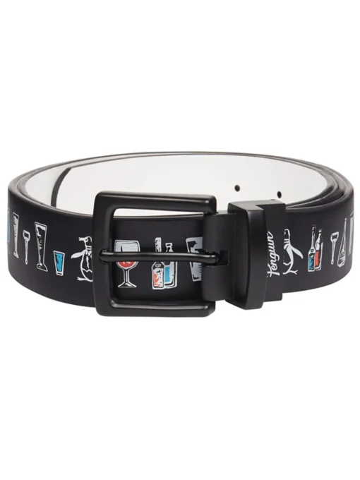 Original Penguin Have A Beer Printed Golf Belt - Bright White