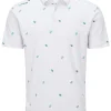 Ping Two Tone Tailored Fit Polo - White/Aquarius Multi