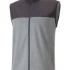 Puma Cloudspun Colorblock Golf Vest - Puma Black/Quiet Shade Heather