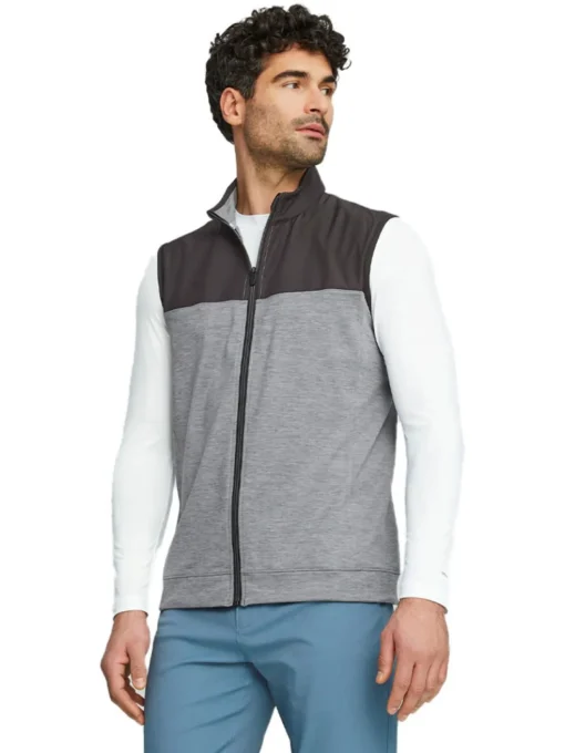 Puma Cloudspun Colorblock Golf Vest - Puma Black/Quiet Shade Heather