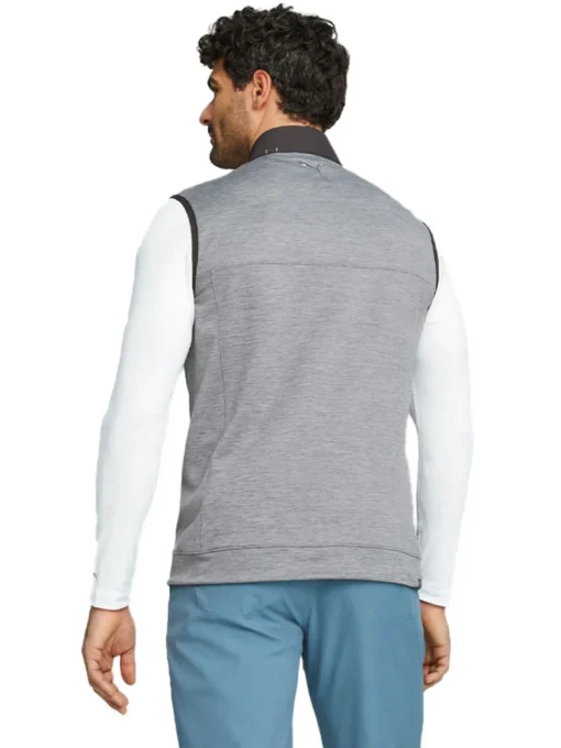 Puma Cloudspun Colorblock Golf Vest - Puma Black/Quiet Shade Heather