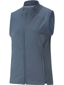 Puma Women'S Cloudspun Heather Full Zip Golf Vest - Evening Sky Heather