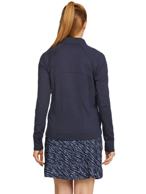 Puma Women'S Cloudspun Heather Full Zip Golf Jacket - Navy Blazer Heather