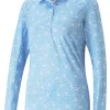 Puma Women'S Youv Island Golf Polo - Day Dream/Bright White