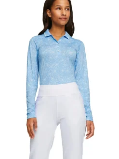 Puma Women'S Youv Island Golf Polo - Day Dream/Bright White