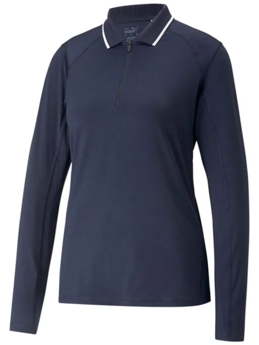 Puma Women'S Youv Ls Golf Polo - Navy Blazer Heather