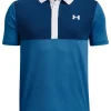 Under Armour Jr Boys Performance Colour Block Polo - Blue