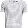 Under Armour Jr Boys Performance Stripe Polo - White/Black