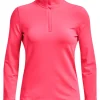Under Armour Women'S Playoff 1/4 Zip - Pink Shock/Metallic Silver