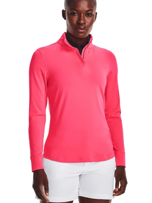Under Armour Women'S Playoff 1/4 Zip - Pink Shock/Metallic Silver