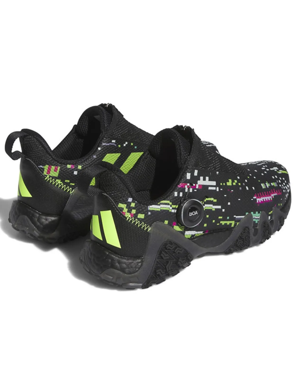 Adidas Codechaos 22 Boa Glitch Golf Shoes - Core Black/Lucid Lemon/Core Black