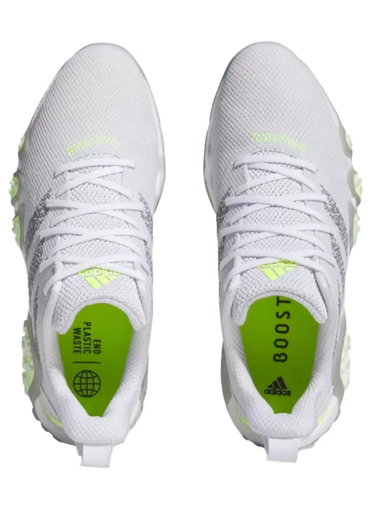 Adidas Codechaos 22 Golf Shoes - Cloud White/Grey Three/Lucid Lemon