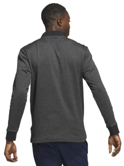 Adidas Essentials Heathered Long Sleeve Polo Shirt - Black Melange