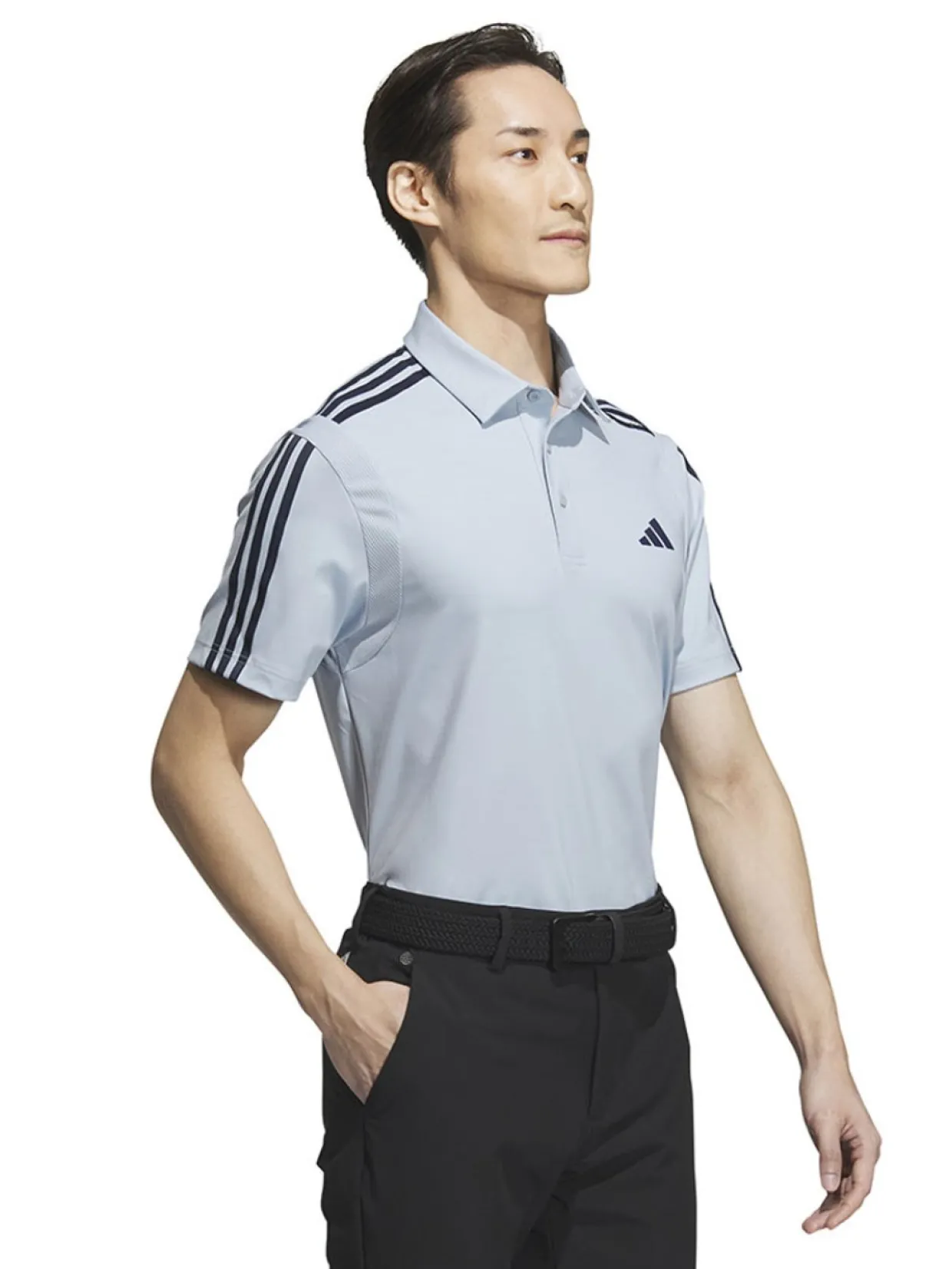 Adidas Heat.Rdy 3-Stripe Short Sleeve Polo Shirt - Wonder Blue