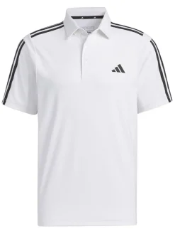 Adidas Heat.Rdy 3-Stripe Short Sleeve Polo Shirt - White