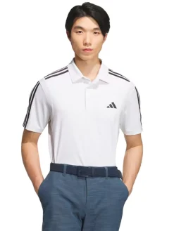 Adidas Heat.Rdy 3-Stripe Short Sleeve Polo Shirt - White