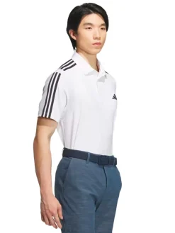 Adidas Heat.Rdy 3-Stripe Short Sleeve Polo Shirt - White