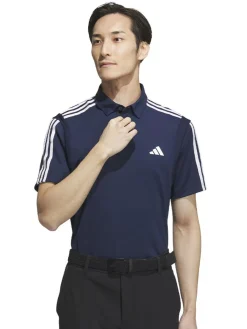 Adidas Heat.Rdy 3-Stripe Short Sleeve Polo Shirt - Collegiate Navy