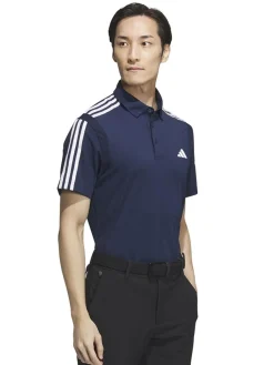 Adidas Heat.Rdy 3-Stripe Short Sleeve Polo Shirt - Collegiate Navy