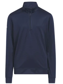 Adidas Jr Boys' Heather Quarter Zip Sweatshirt - Collegiate Navy
