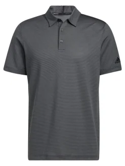 Adidas Ottoman Stripe Polo Shirt - Black/Grey Six