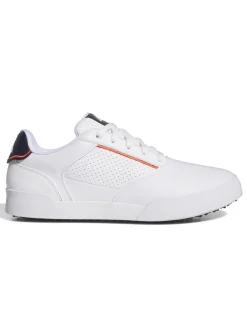 Adidas Retrocross Spikeless Golf Shoes - Cloud White/Cloud White/Collegiate Navy