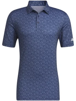 Adidas Ultimate365 Allover Print Golf Polo Shirt - Collegiate Navy