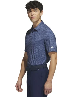 Adidas Ultimate365 Allover Print Golf Polo Shirt - Collegiate Navy