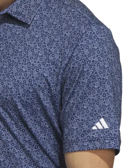 Adidas Ultimate365 Allover Print Golf Polo Shirt - Collegiate Navy