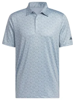 Adidas Ultimate365 Allover Print Golf Polo Shirt - Wonder Blue