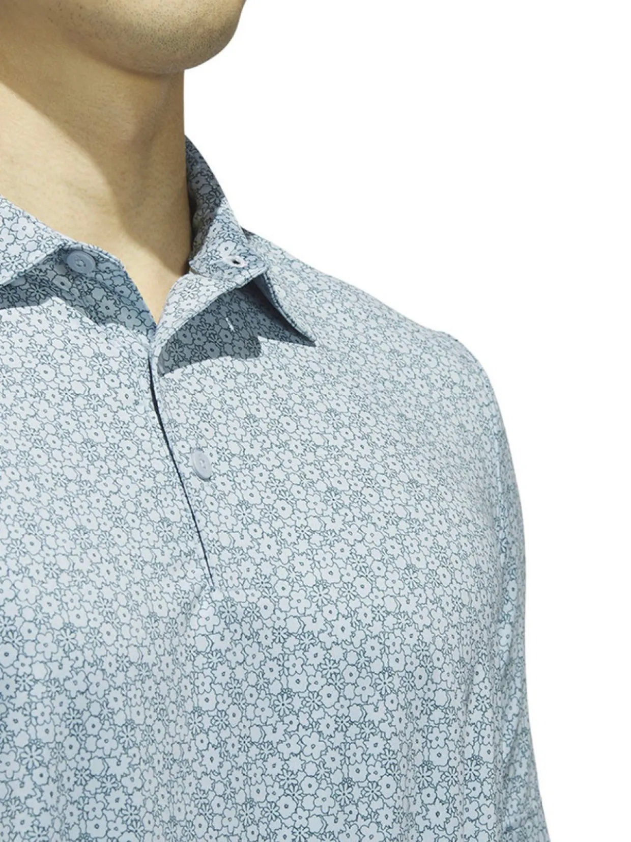 Adidas Ultimate365 Allover Print Golf Polo Shirt - Wonder Blue