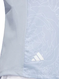 Adidas Women'S Essentials Long Sleeve Printed Mock Polo Shirt - Wonder Blue